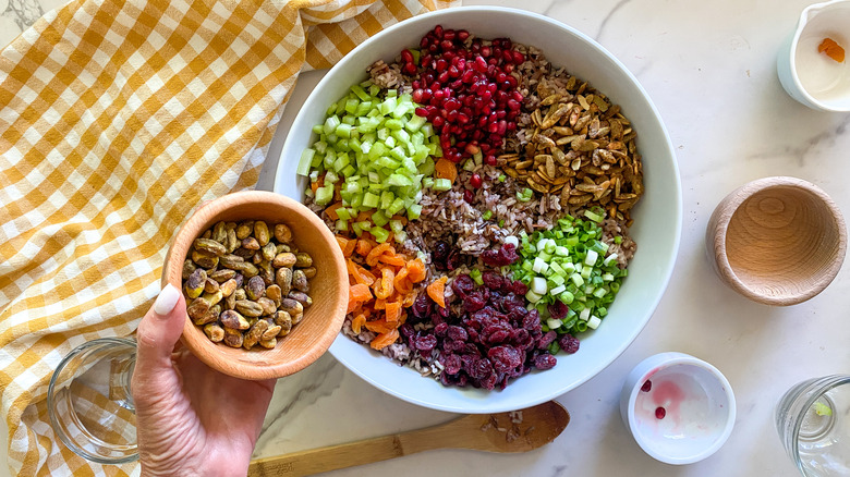 Recipe ingredients in big bowl