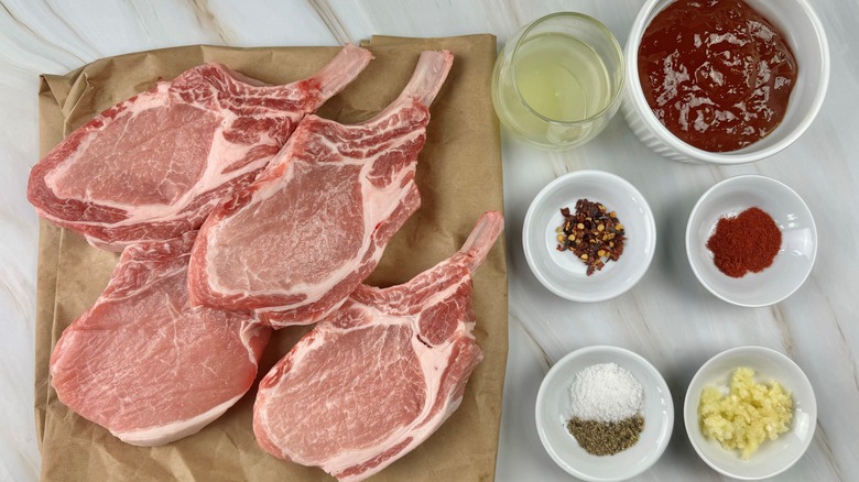 pork chops with seasonings