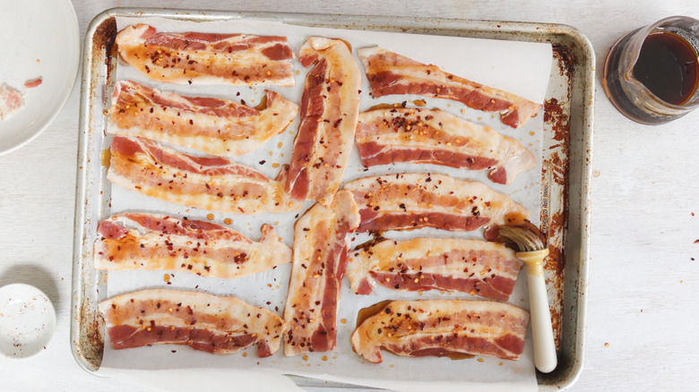 bacon glazed with maple syrup