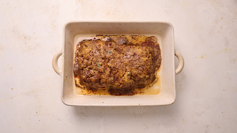 baked meatloaf in dish