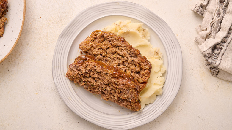 meatloaf slices on plate