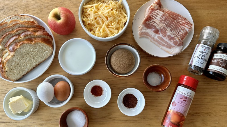 Ingredients for French toast sandwich