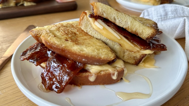 Sweet and spicy French toast with hot honey