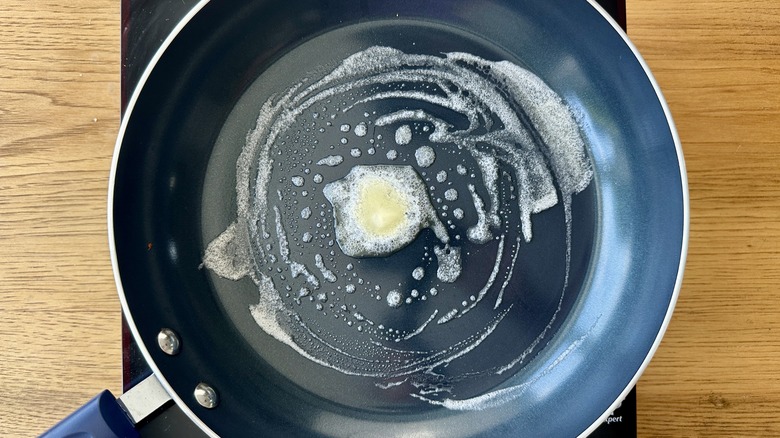 Butter heating in saucepan