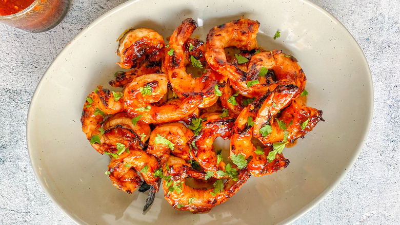 grilled shrimp on a plate 