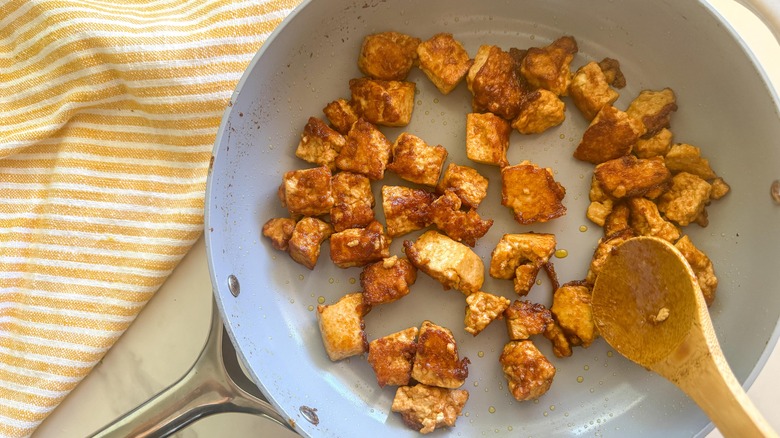 tofu in pan