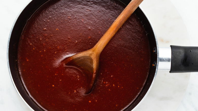 bbq sauce in pan