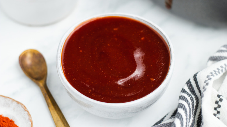 Sweet and Tangy BBQ Sauce in bowl 