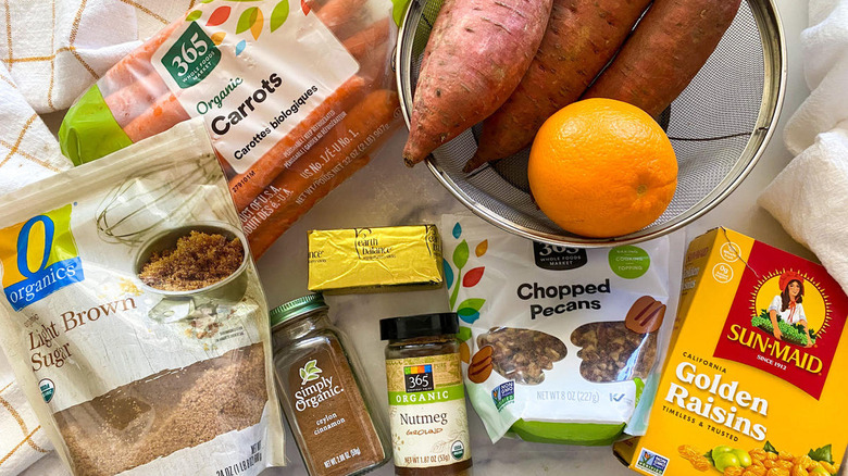 ingredients for sweet carrot casserole