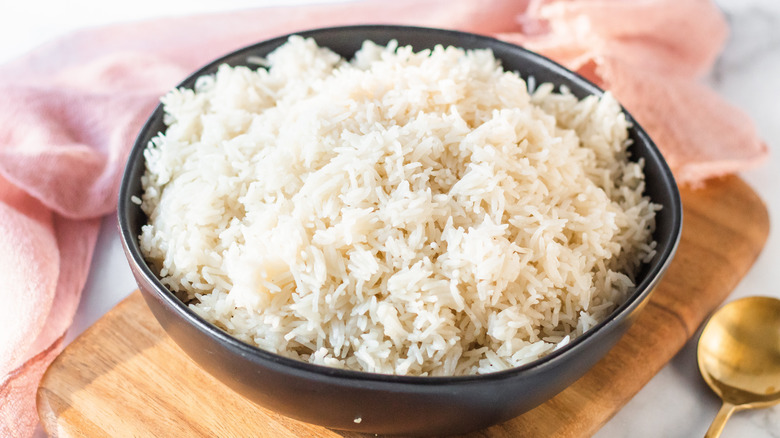 sweet coconut rice in bowl