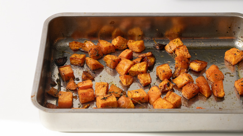 roasted sweet potato chunks 