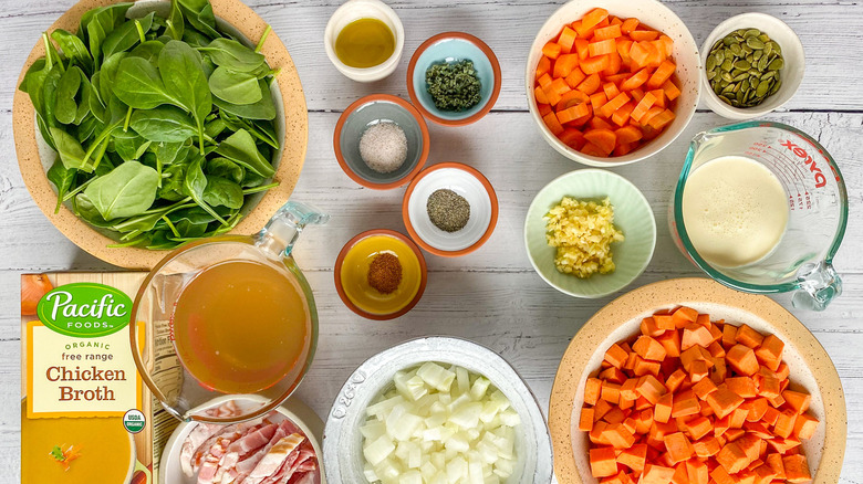 ingredients for sweet potato chowder