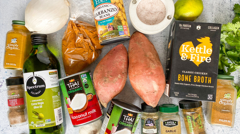 ingredients for sweet potato curry