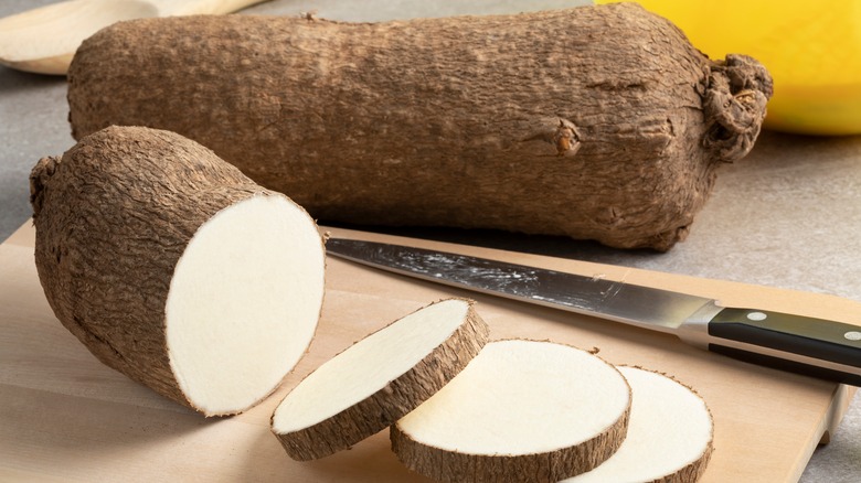 African yam sliced