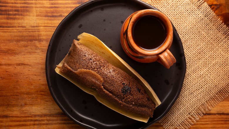 tamale filled with chocolate and coffee