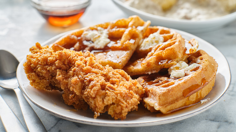 Chicken and waffles