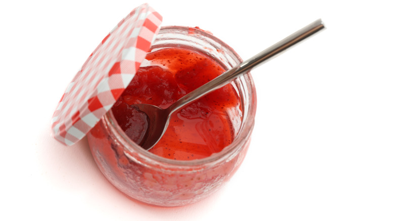 nearly empty jam jar