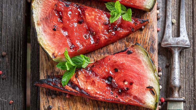 Grilled watermelon slices