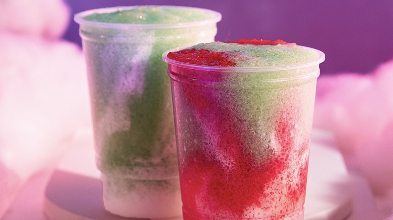 Close-up of two new Taco Bell Baja Dream Freezes