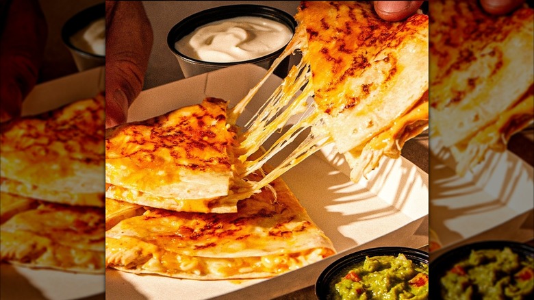 Close-up of a Taco Bell Cantina Chicken Quesadilla