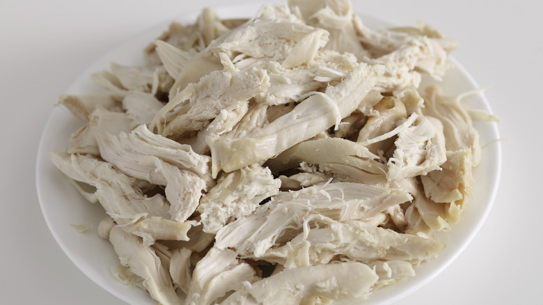 bowl of shredded chicken