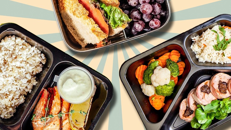 Lunches on trays