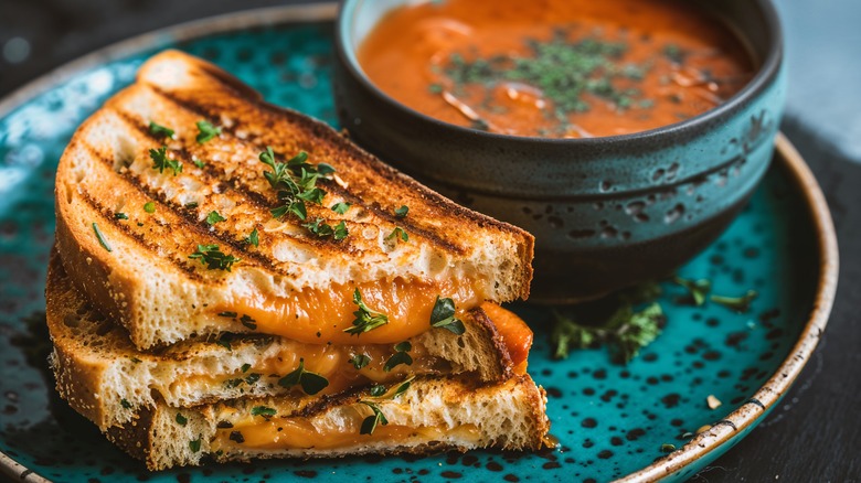 Grilled cheese and tomato soup