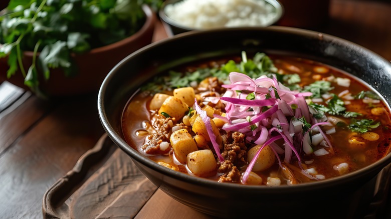 A bowl of posole