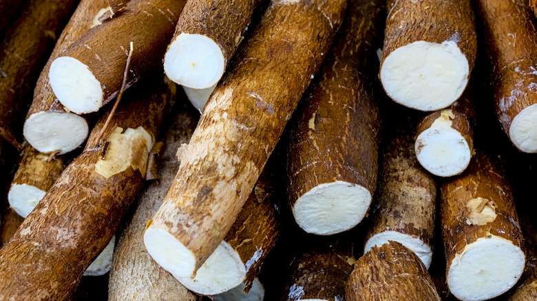 Pile of cassava roots