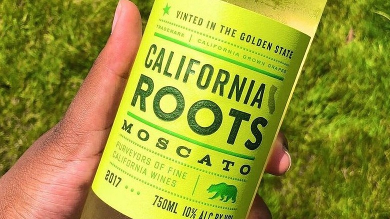 bottle of California Roots Moscato