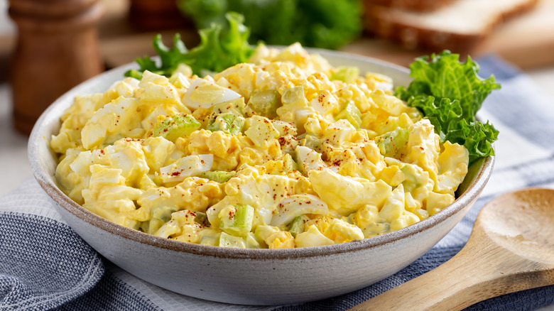 Egg salad with garnish