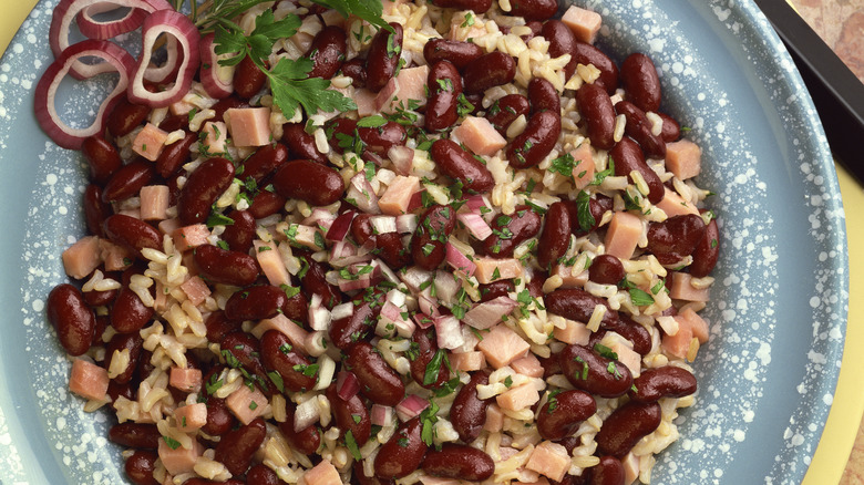 red beans and rice close-up