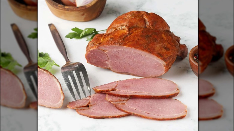 tasso ham fork and herbs