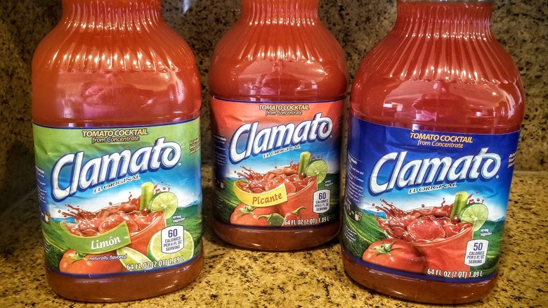 Clamato juice bottles