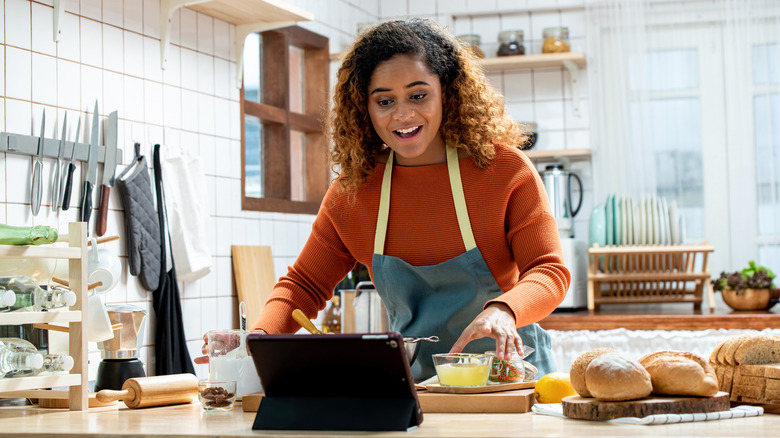 person learning new recipe