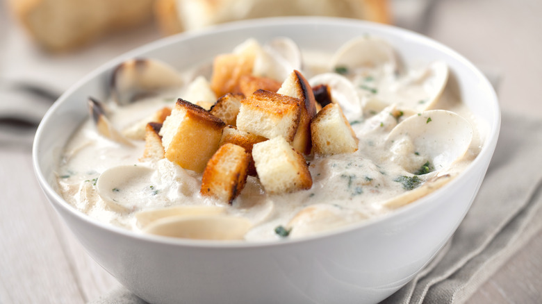 creamy New England clam chowder