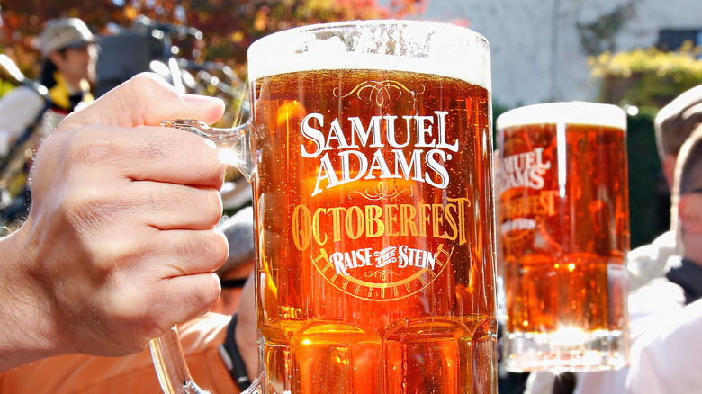 Samuel Adams Octoberfest beer in a stein