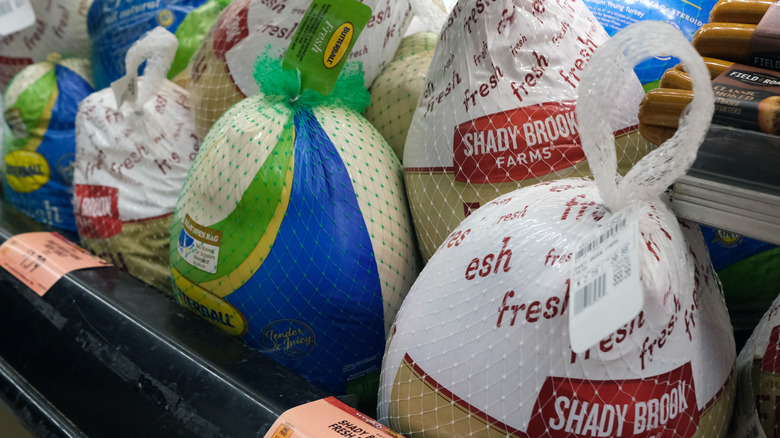 Turkeys at a grocery store