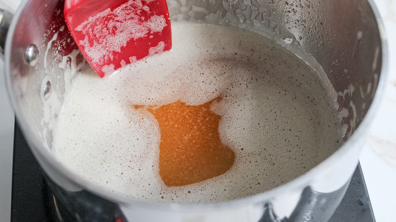 brown butter in large pan