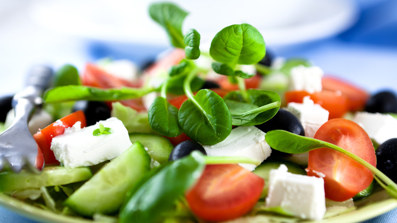 Salad with tatsoi