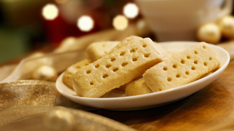 shortbread biscuits on plate