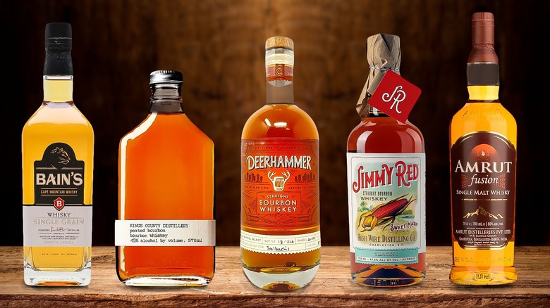 variety of unique grain whiskeys