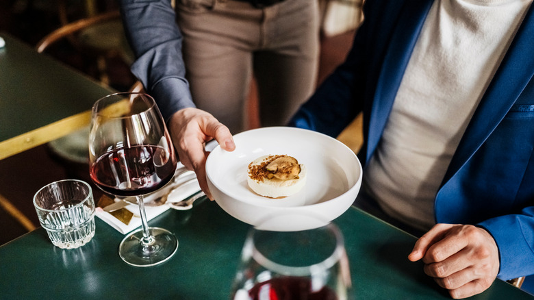 plate of food in restaurant