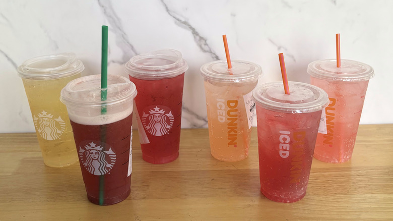 Starbucks and Dunkin' energy drinks