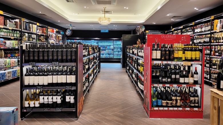 interior of liquor store