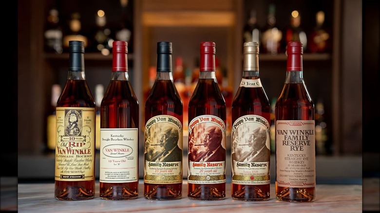 lineup of Pappy Van Winkle