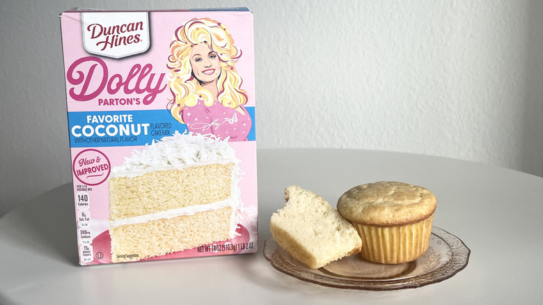 duncan hines dolly parton coconut cake on a plate