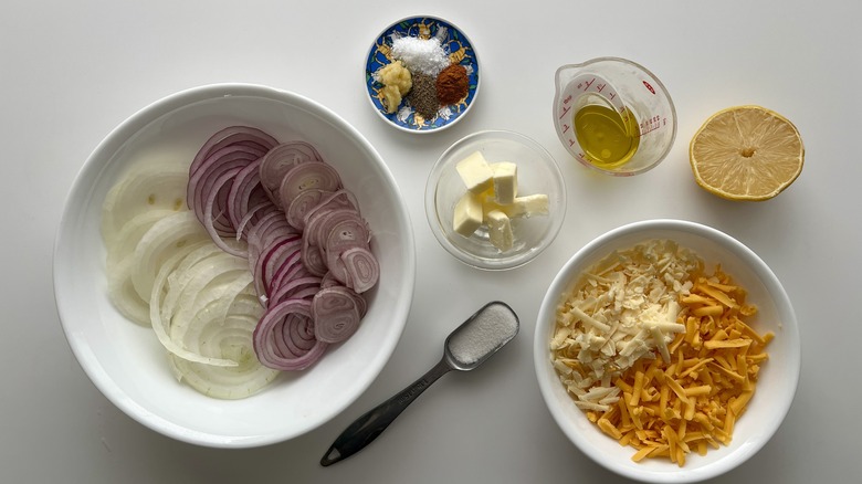 ingredients for cheesy onion casserole