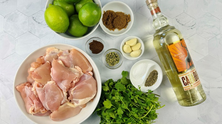 chicken limes cilantro and seasonings