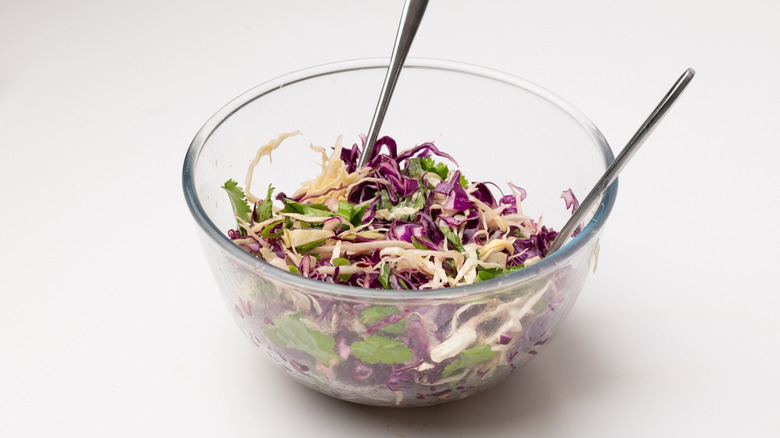 bowl containing Asian-inspired slaw